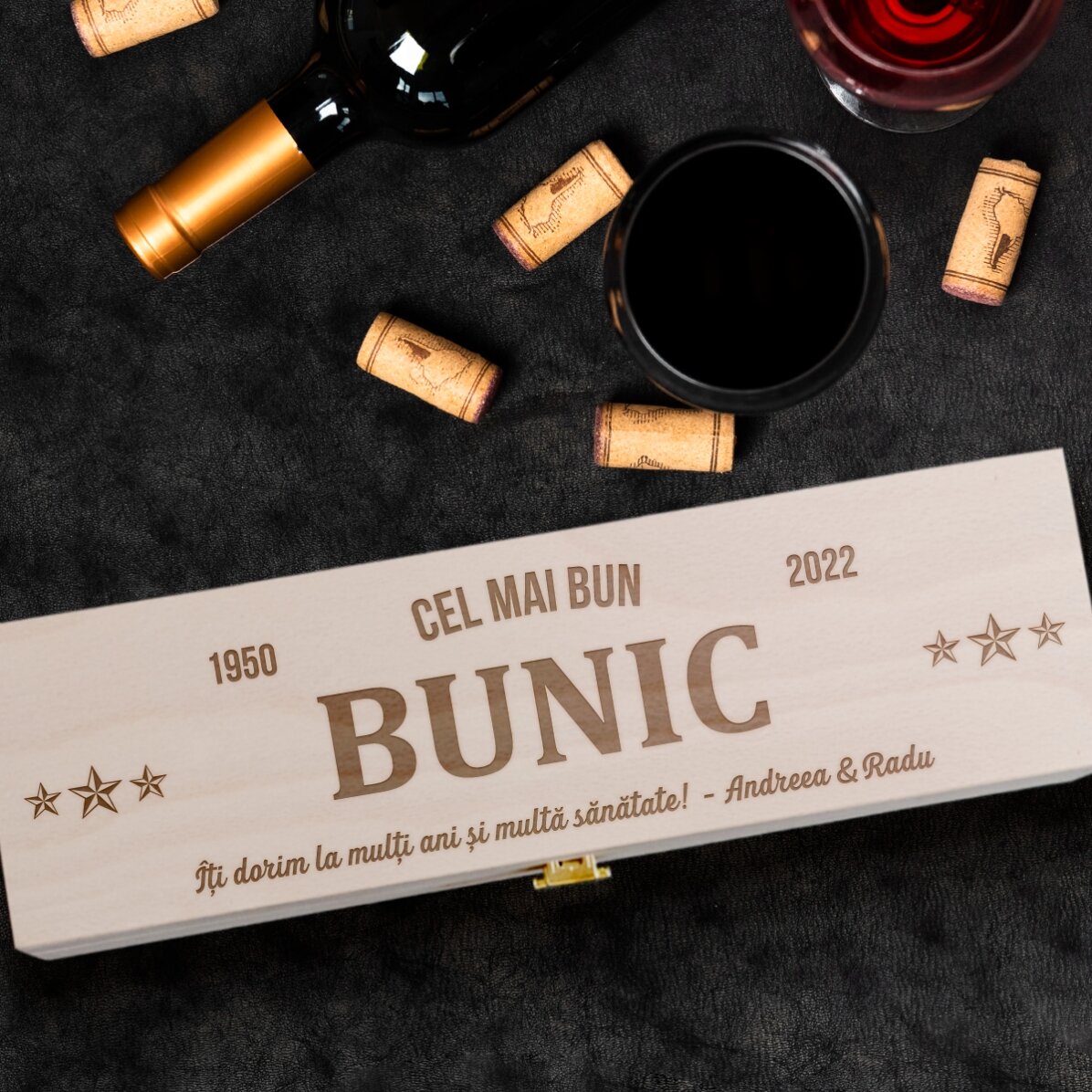 Personalised wine box with message - The best