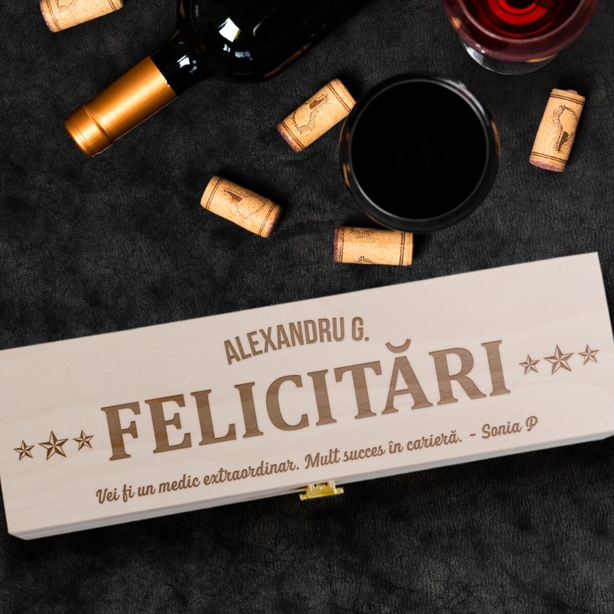 Personalised wine box with message - The best