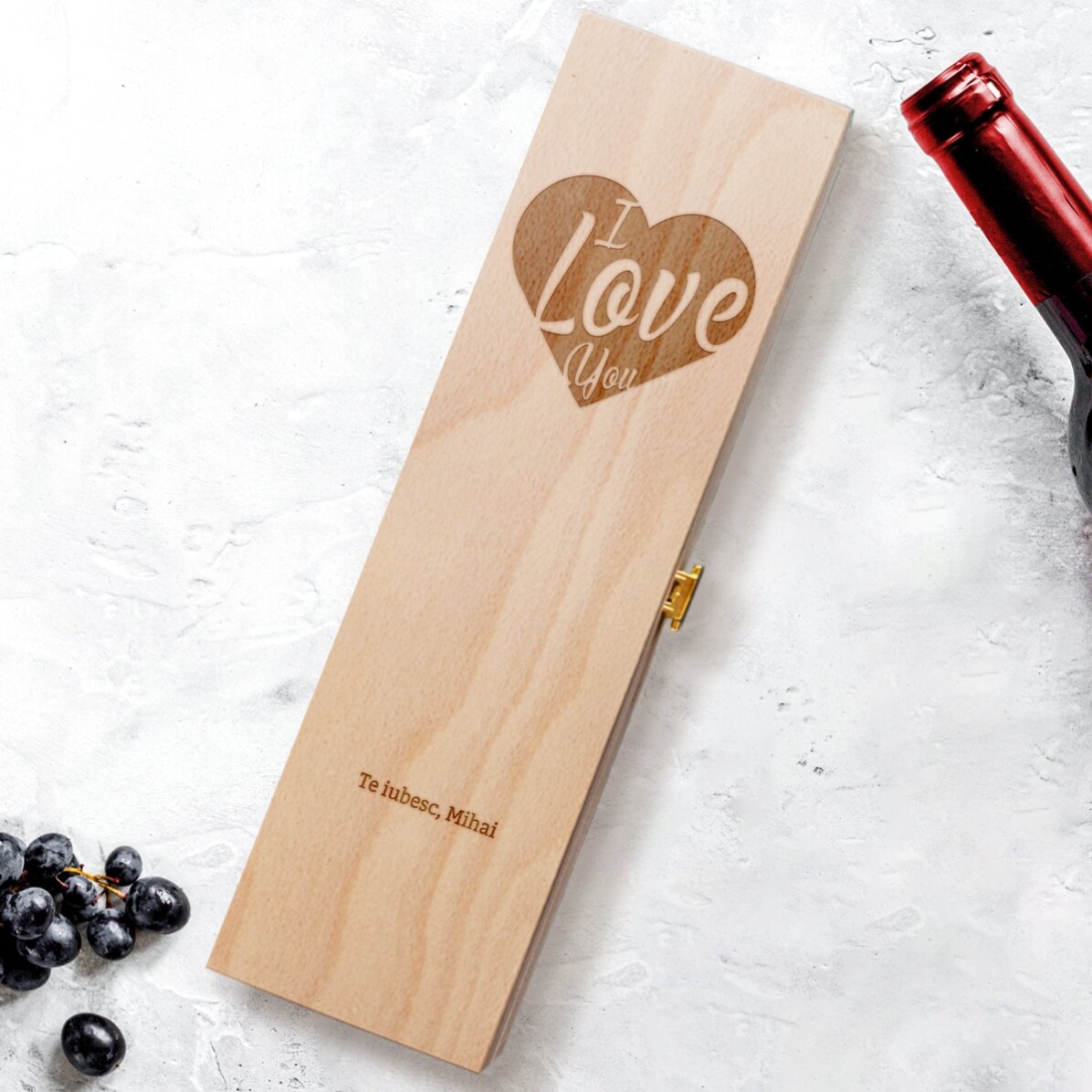 Gepersonaliseerde wijnkist - I Love you