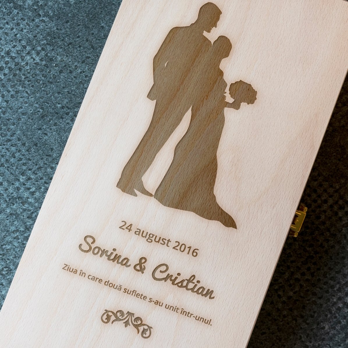 Personalised wine box for two bottles - Two souls