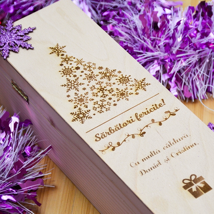 Personalised wine box - Happy Holidays