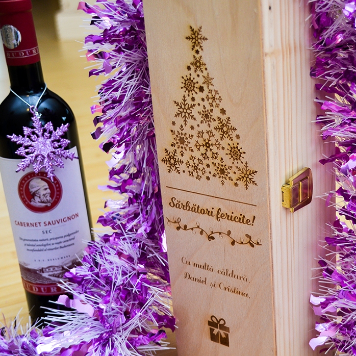 Personalised wine box - Happy Holidays