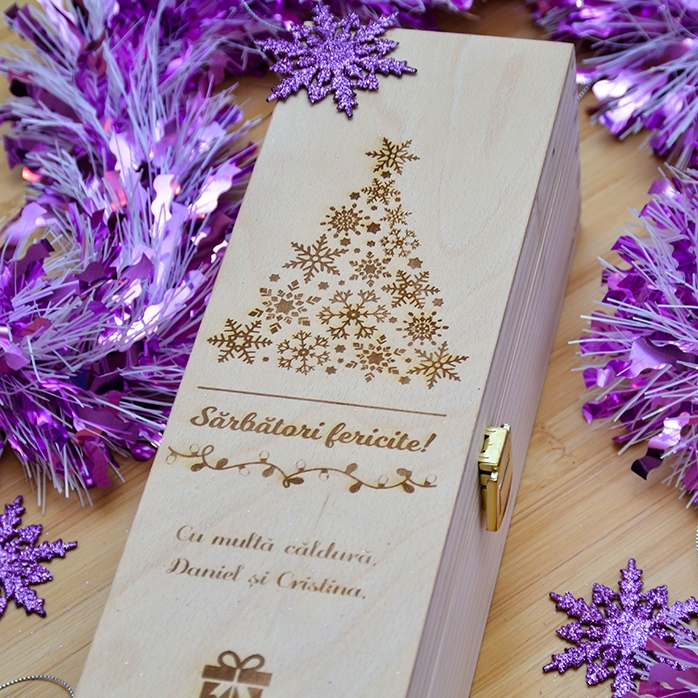 Personalised wine box - Happy Holidays