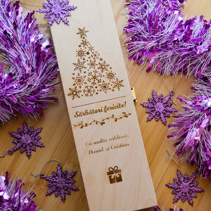 Personalised wine box - Happy Holidays