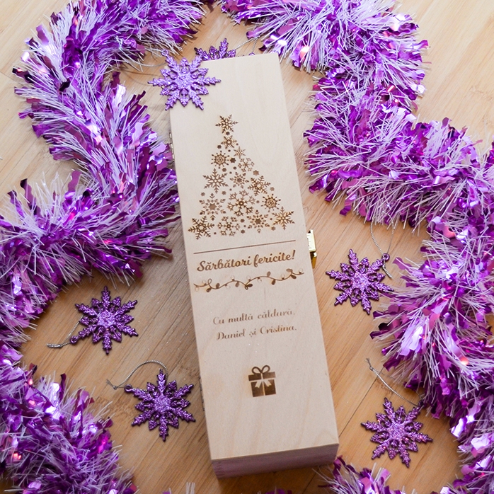 Personalised wine box - Happy Holidays