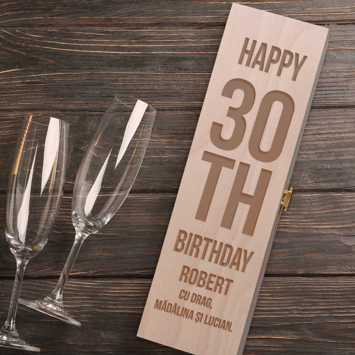 Personalised sparkling wine box - Happy birthday