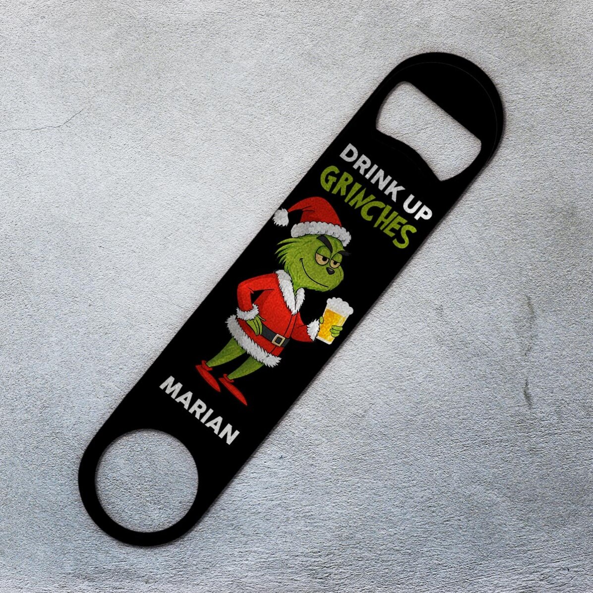 Gepersonaliseerde bieropener met tekst - Grinch