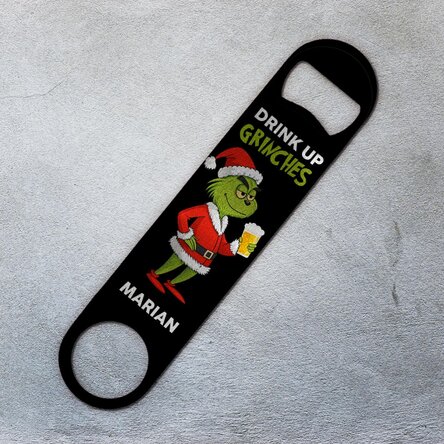 Personalised beer opener with message - Grinch