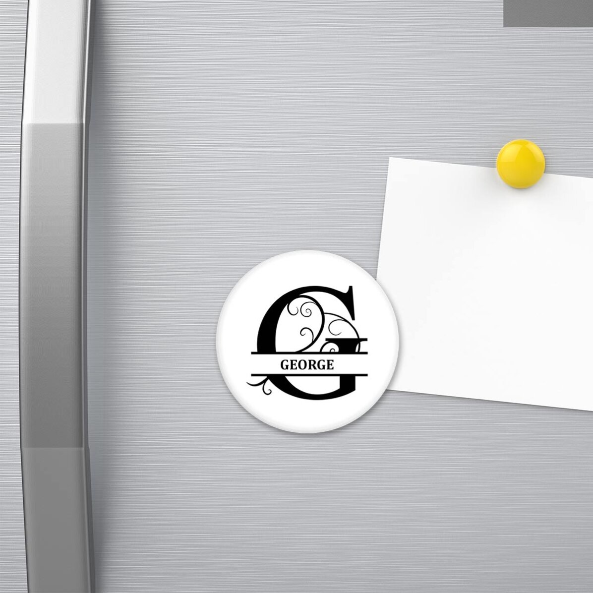 Flesopener met magneet, gepersonaliseerd met monogram en naam