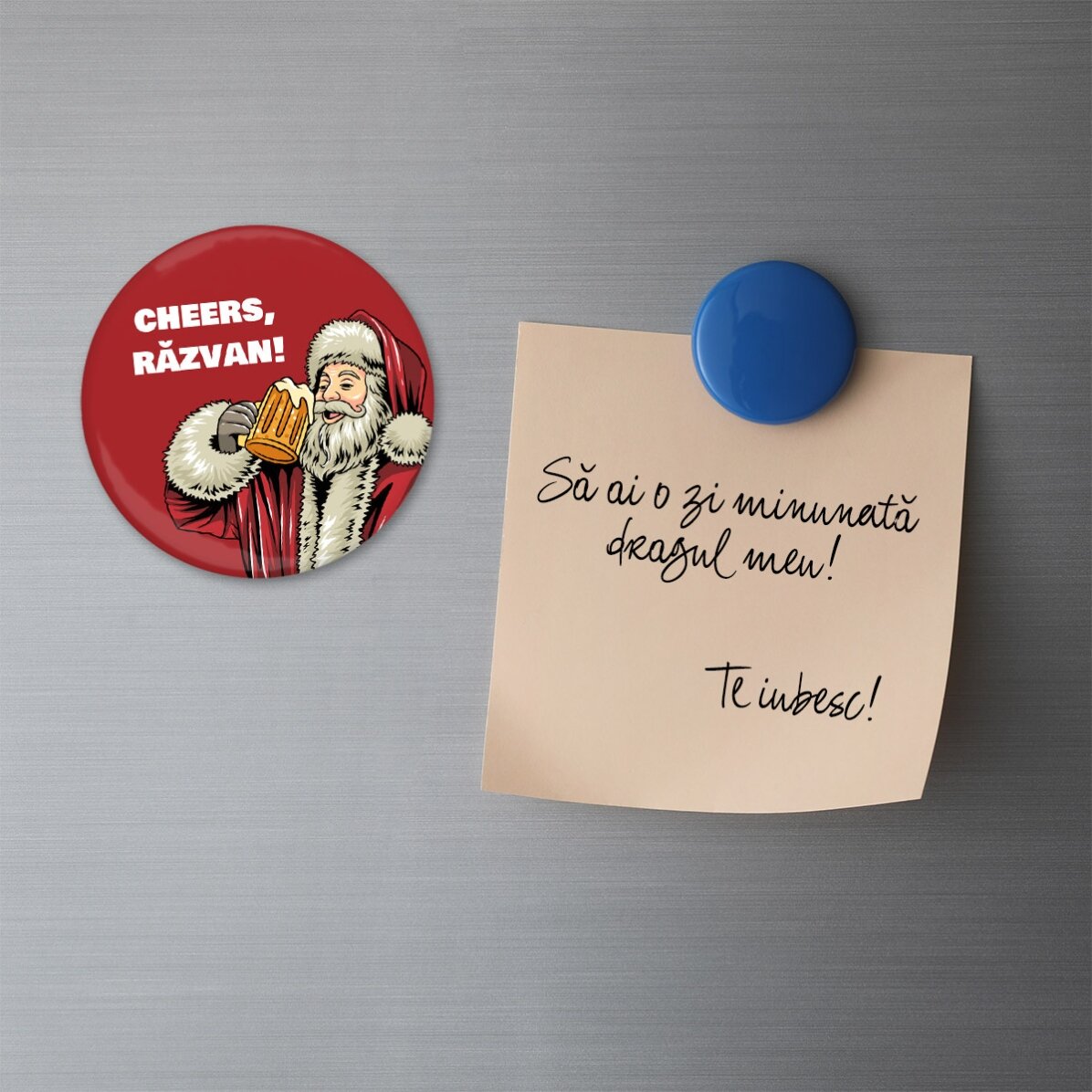 Flessenopener met magneet, gepersonaliseerd met tekst - Kerstman