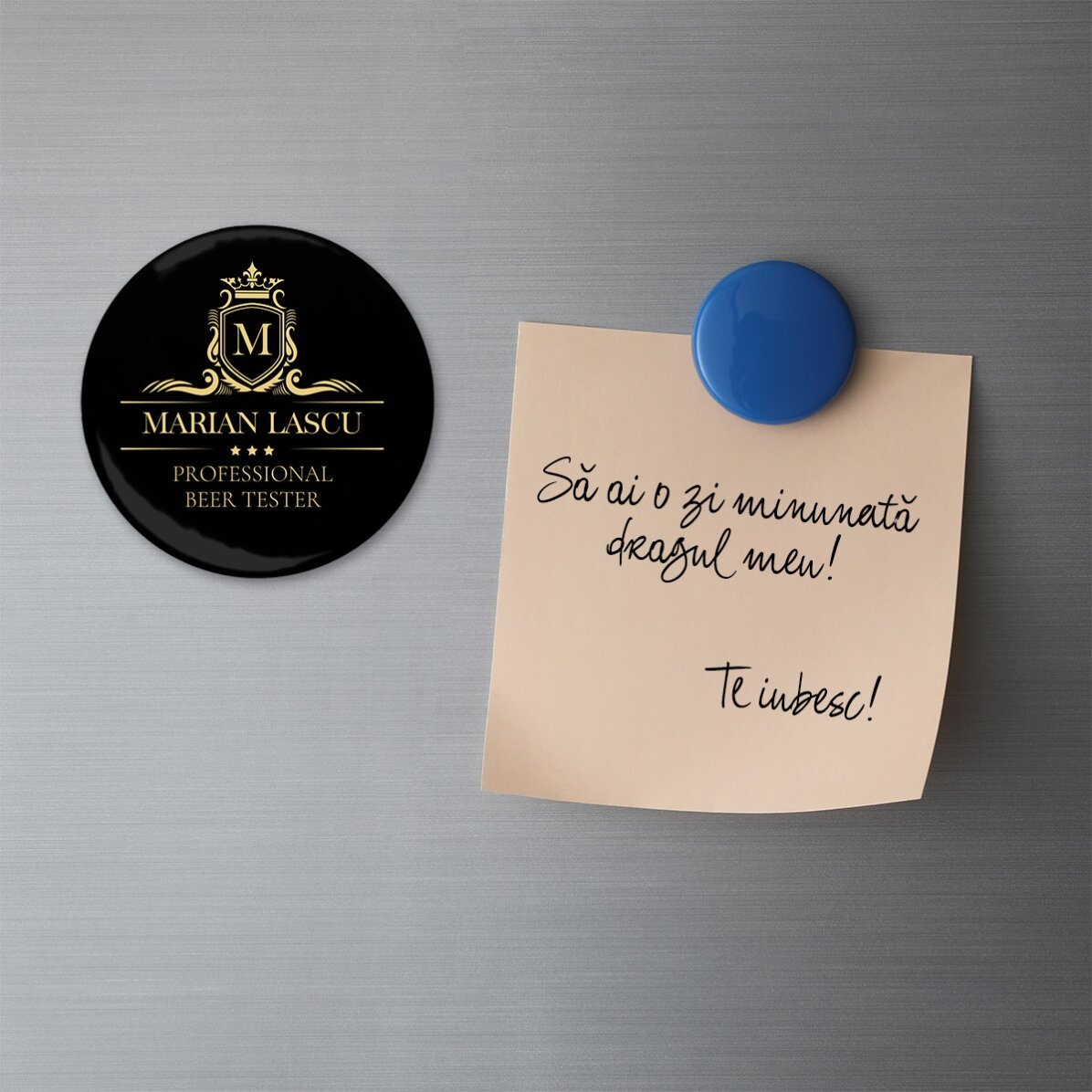 Flessenopener met magneet, gepersonaliseerd met tekst - Premium