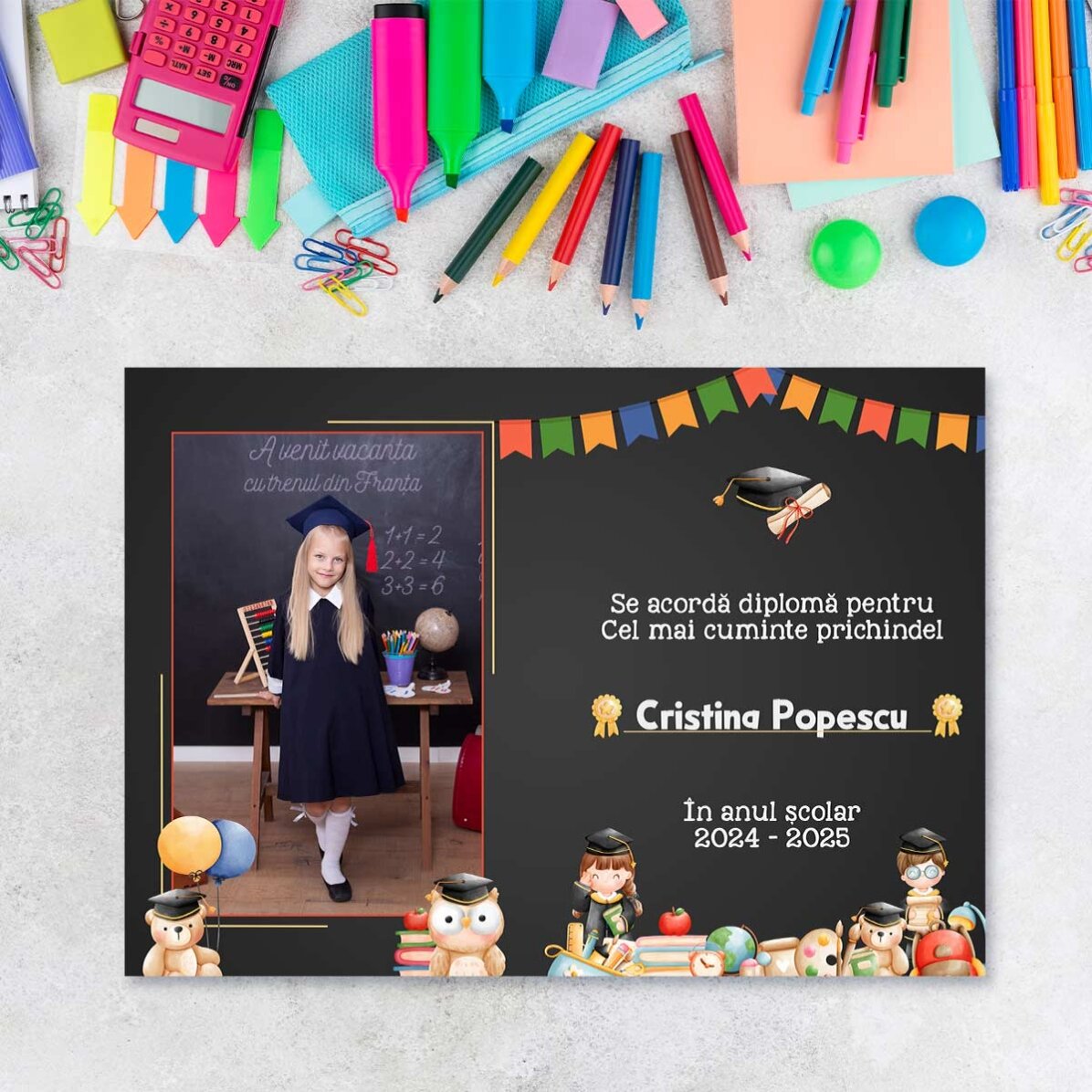 Personalised diploma with photo and text - For schoolchildren