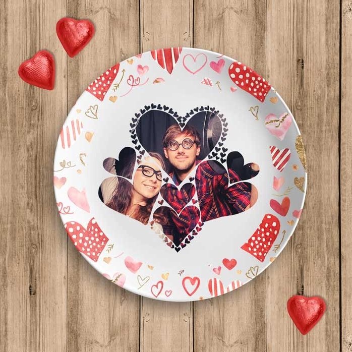 Gepersonaliseerd bord met een foto - Hearts