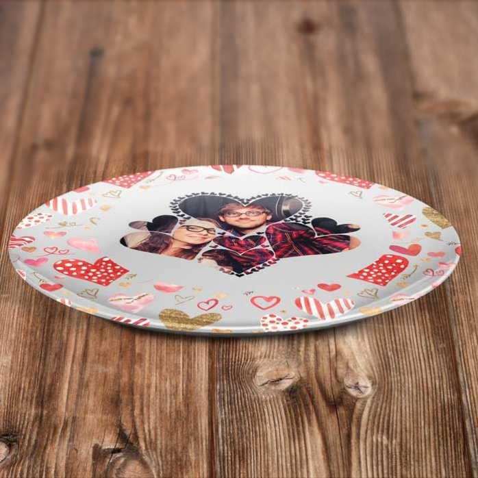 Gepersonaliseerd bord met een foto - Hearts
