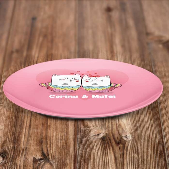 Gepersonaliseerd bord met tekst - Love cats
