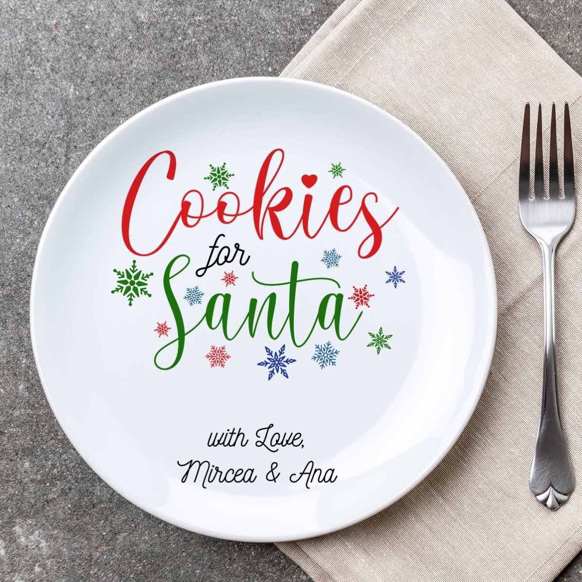Gepersonaliseerd bord met tekst - Cookies for Santa