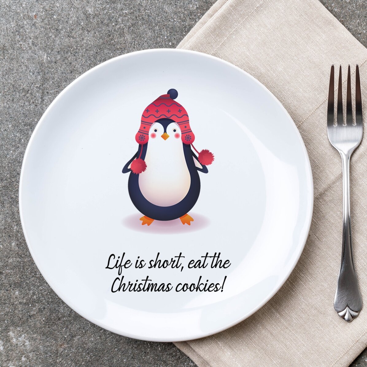 Gepersonaliseerd bord met tekst - Penguin