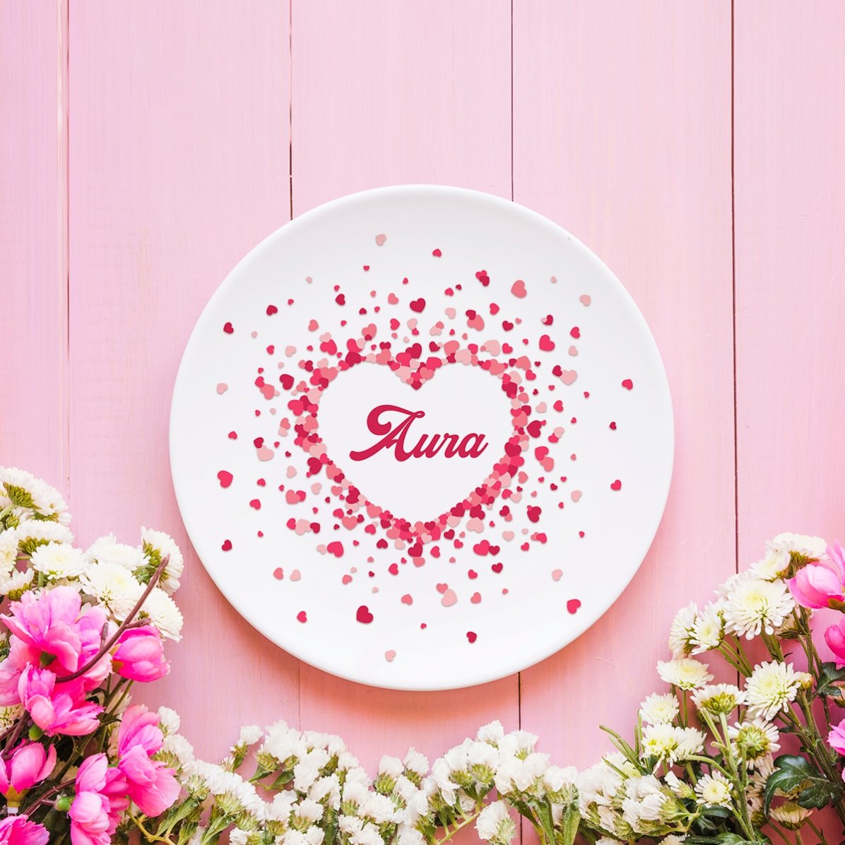 Gepersonaliseerd bord met tekst - Sparkle of hearts