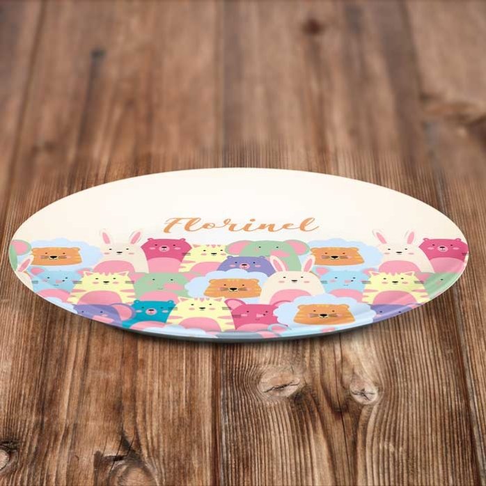 Gepersonaliseerd bord met tekst - Dierentjes