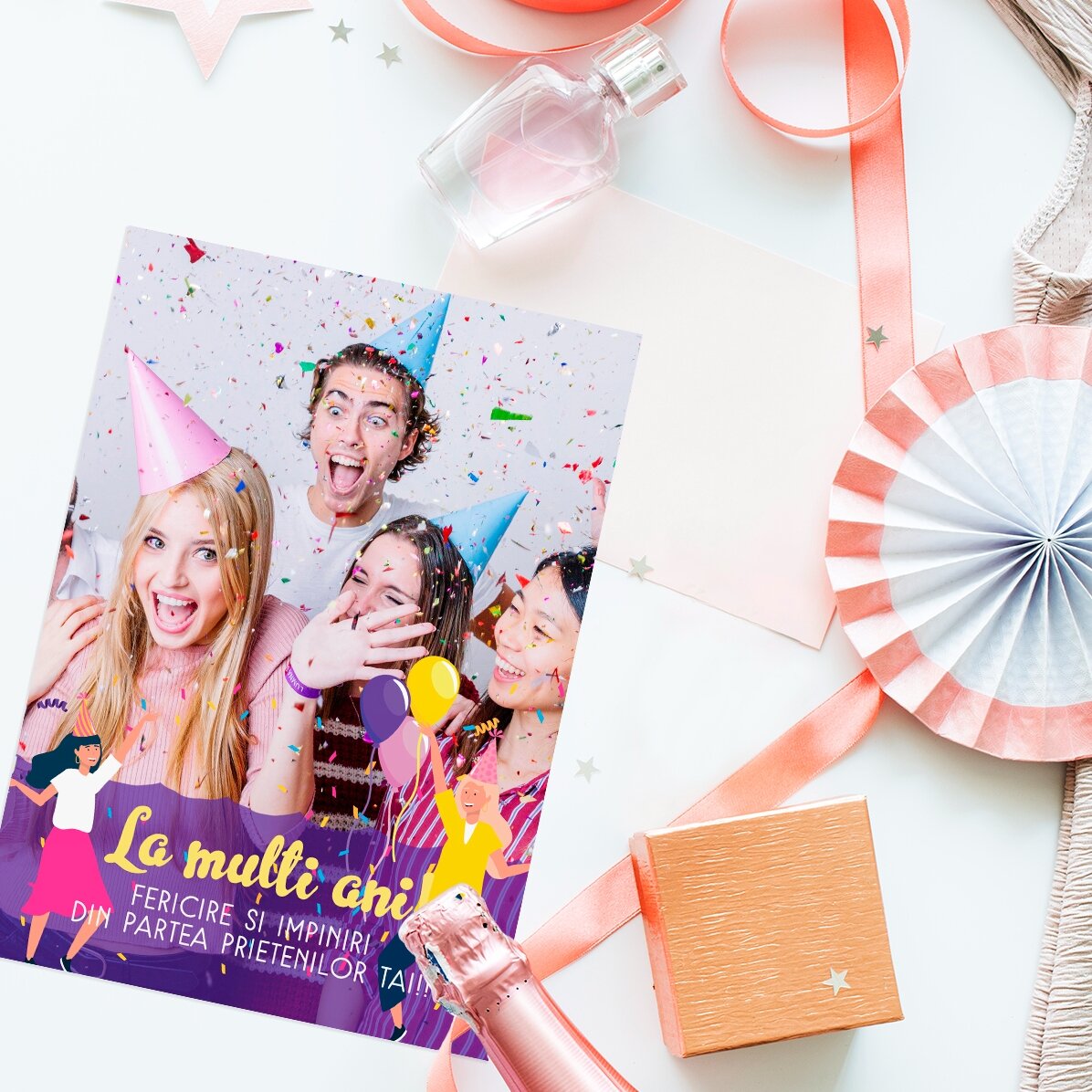 Personalised card with photo and text - Happy Birthday!