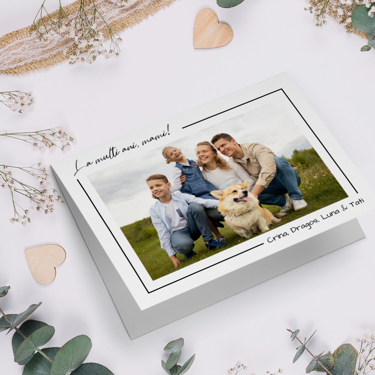Personalised greeting card with a landscape photo and text