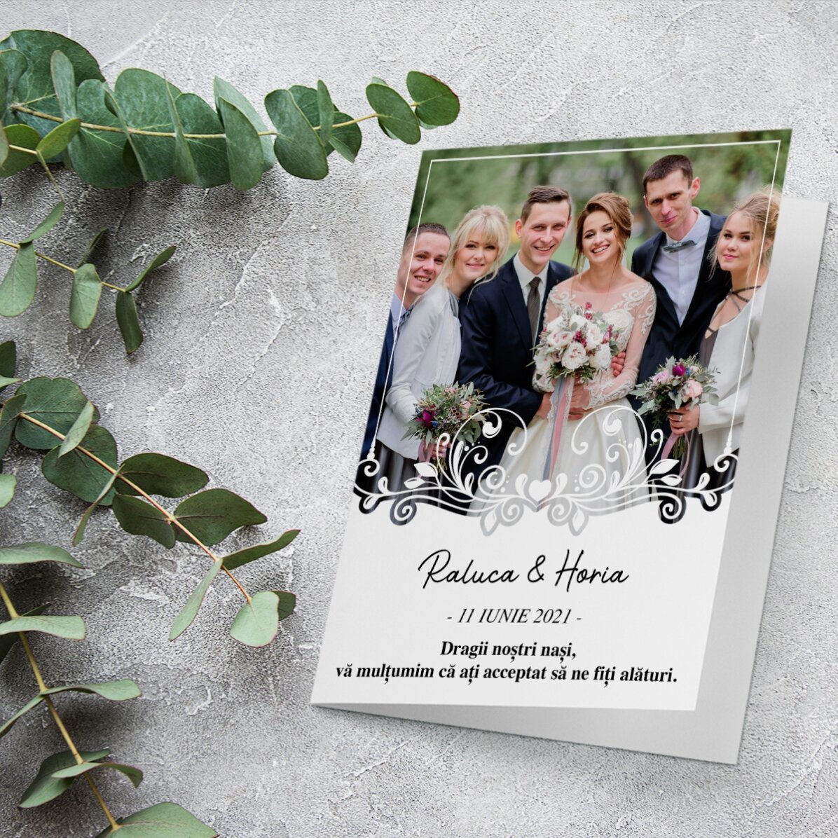 Personalised card with a photo and text - Wedding