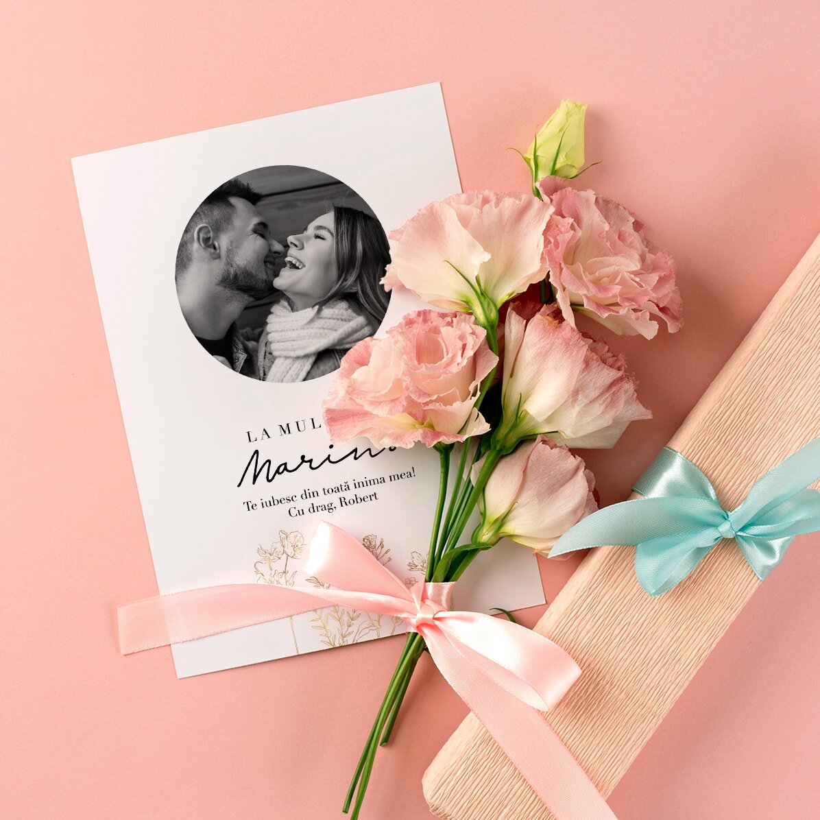 Personalised greeting card with photo and text - Elegance