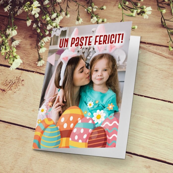 Gepersonaliseerde wenskaart met foto - Vrolijk Pasen!