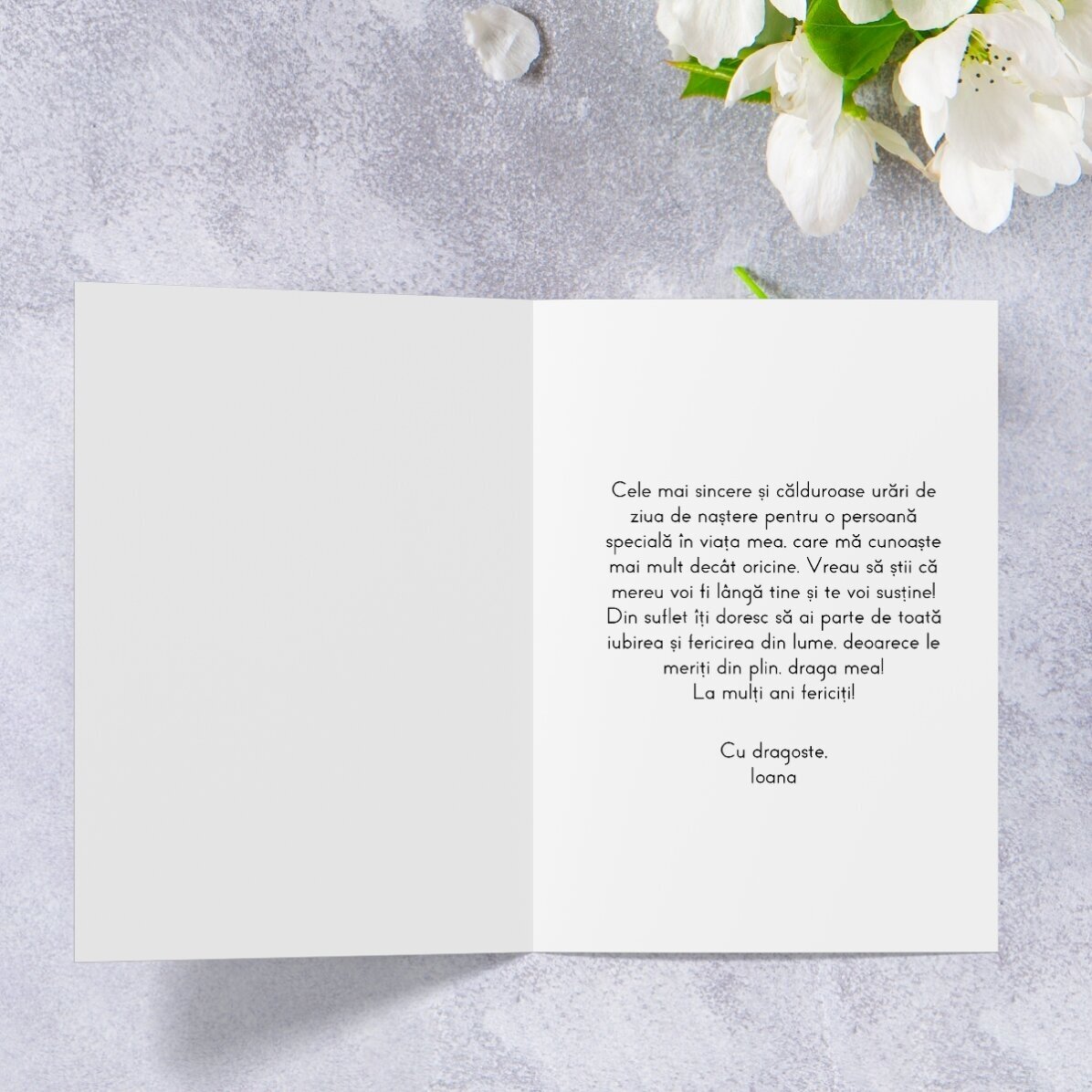 Gepersonaliseerde wenskaart met tekst - Gold flowers