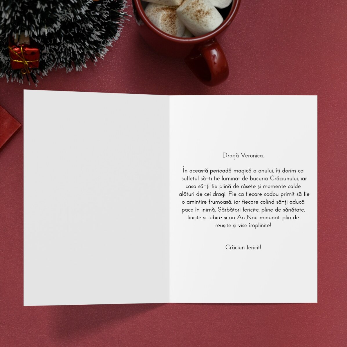 Personalised greeting card with text - Model Pin 2