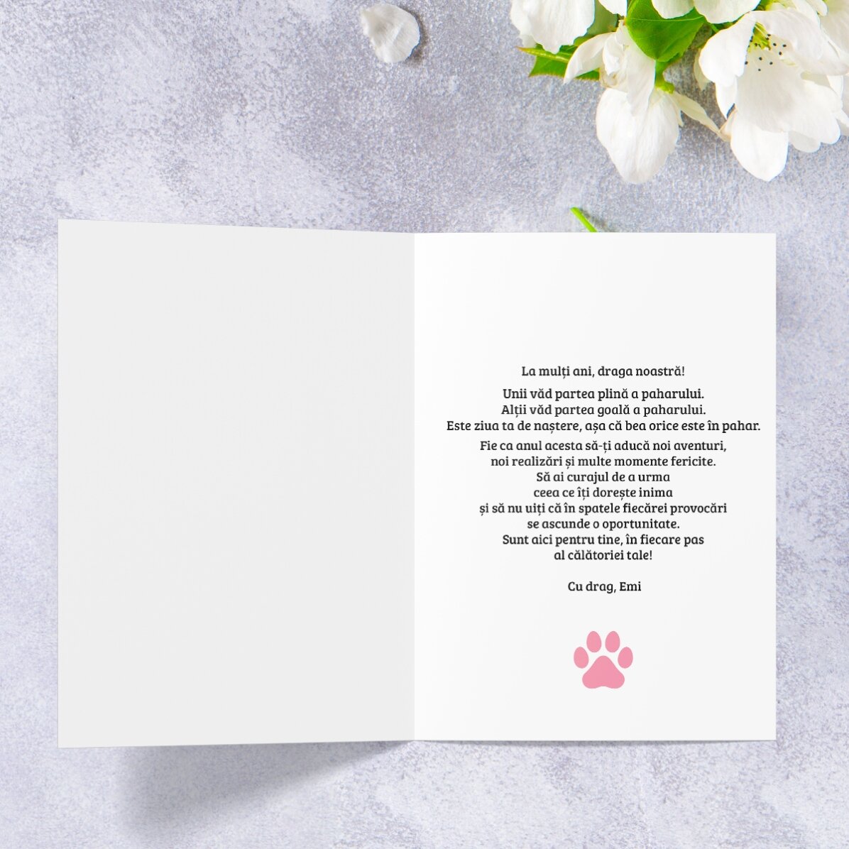 Gepersonaliseerde wenskaart met tekst - Brief van Meow