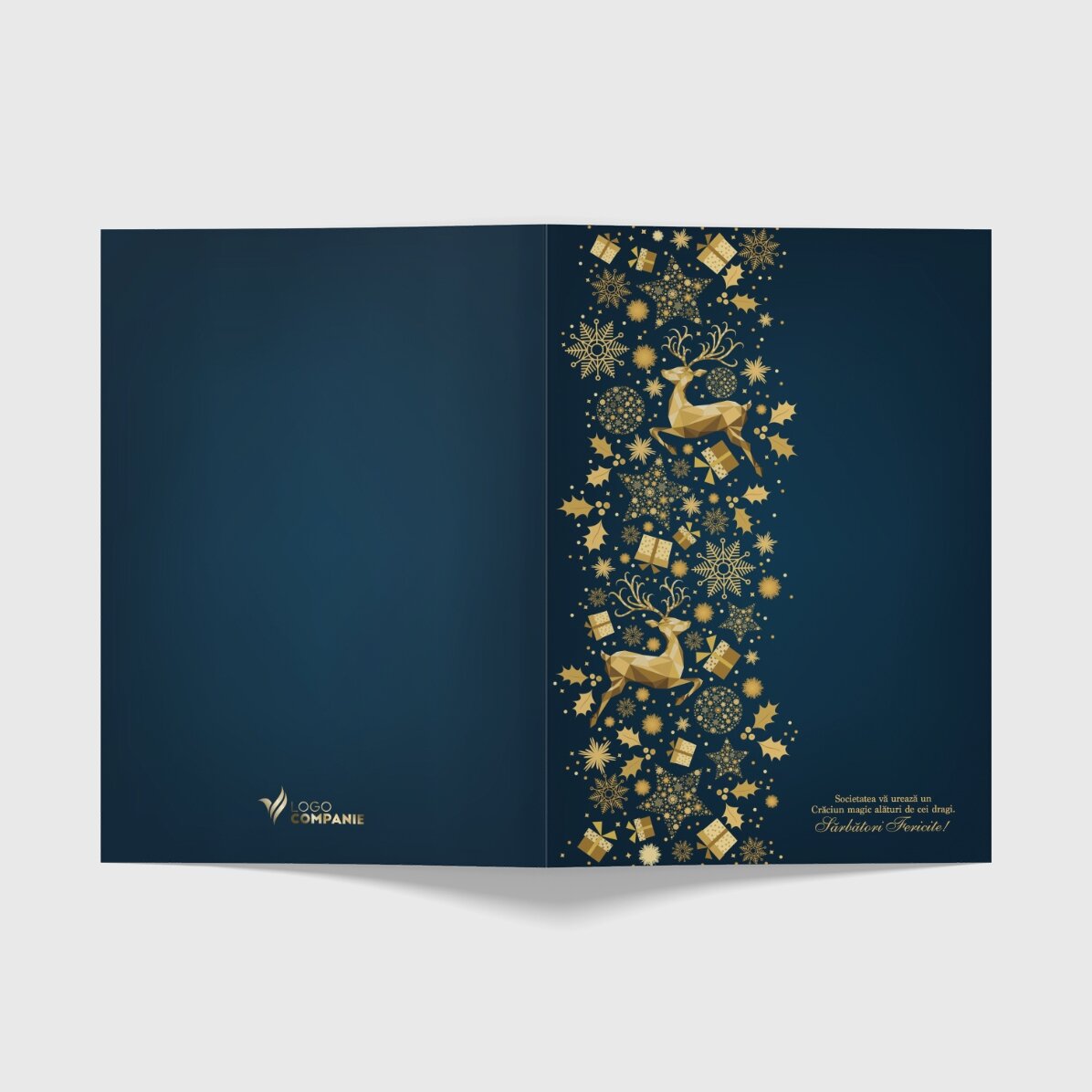 Gepersonaliseerde kerstkaart voor meisjes, achterkant met tekst en logo - Kerstverhaal