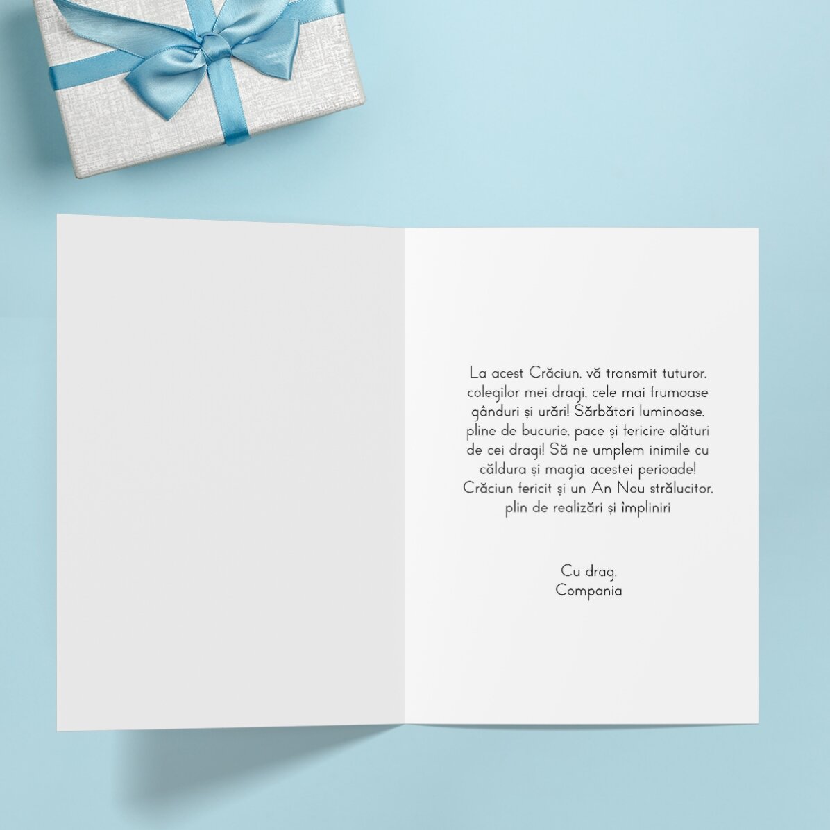 Personalised card with text and logo on the back - Ornaments
