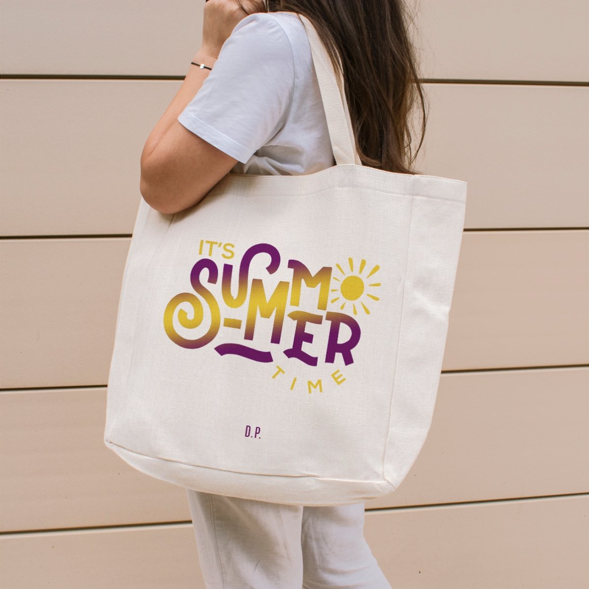 Strandtas met gepersonaliseerde tekst - It