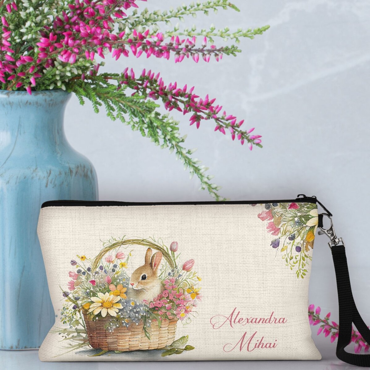 Accessoiretasje met naam - Konijntje
