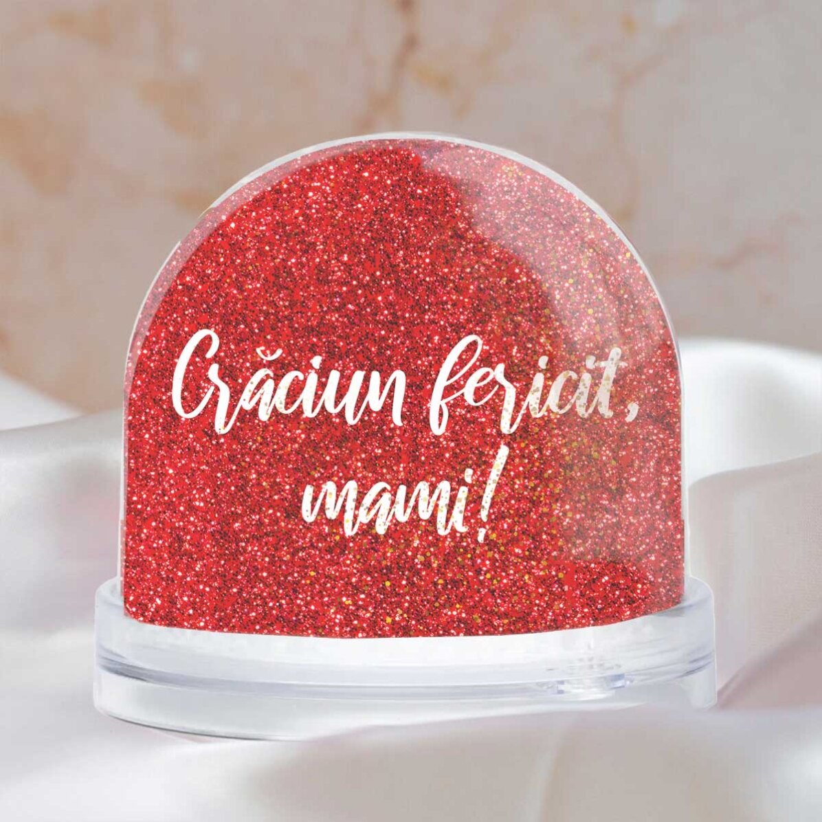 Personalised desk globe with message and photo - Merry Christmas!