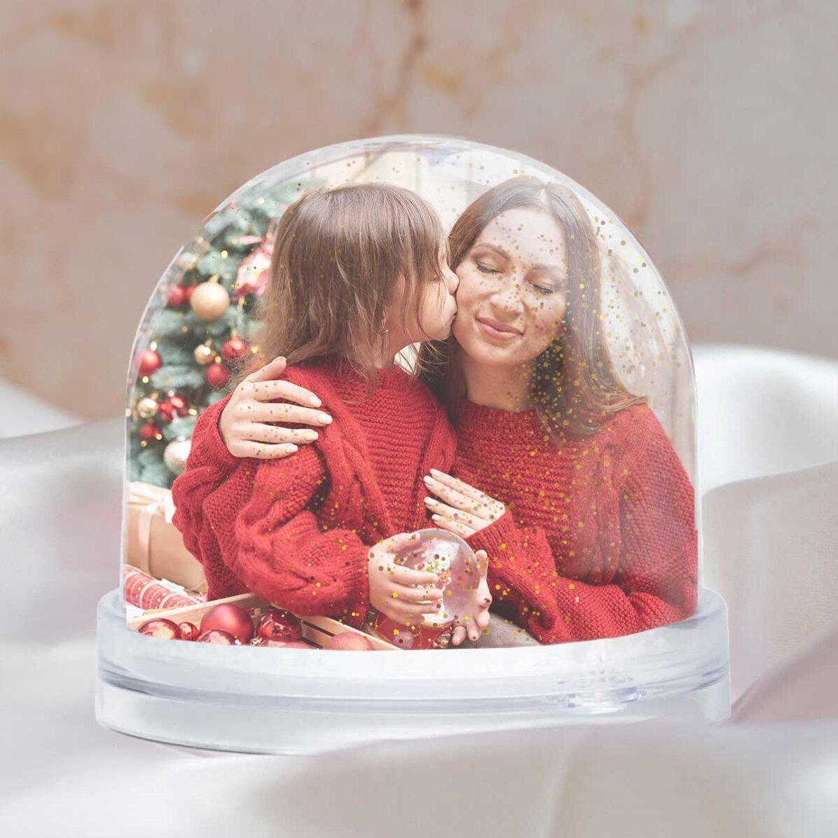 Personalised desk globe with message and photo - Merry Christmas!