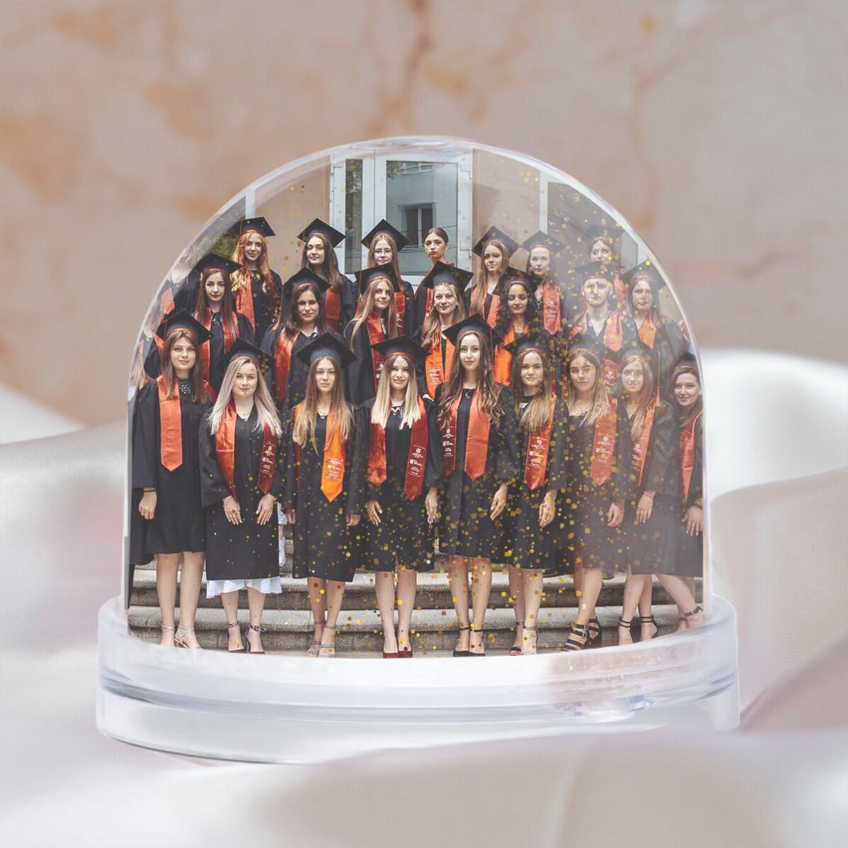 Personalised desk globe with photo and text - Graduation