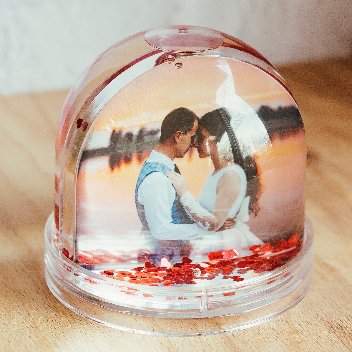 Gepersonaliseerde bureau-bol met foto en tekst - Liefdesverklaring