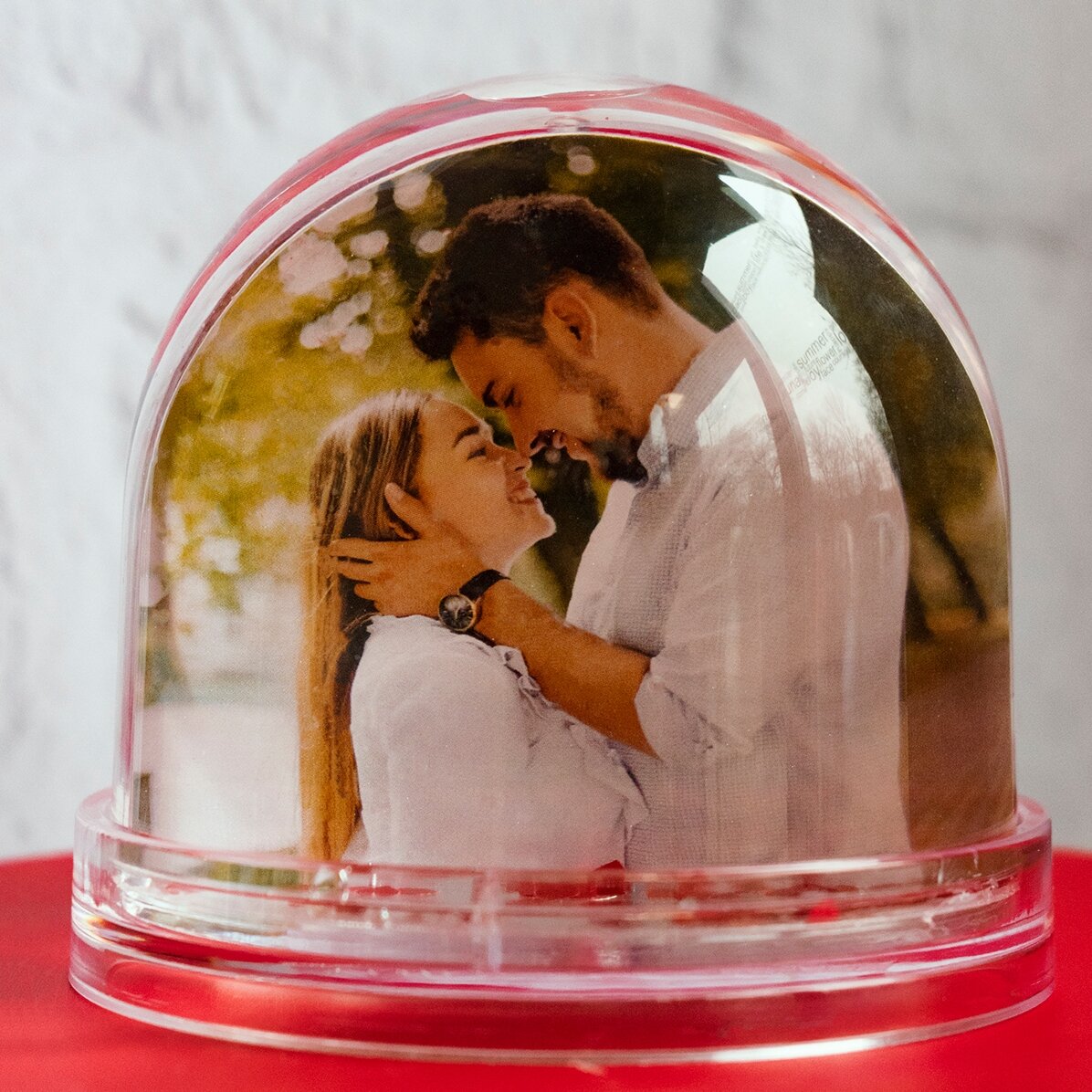 Gepersonaliseerde bureau-bol met foto en tekst - Love you so much
