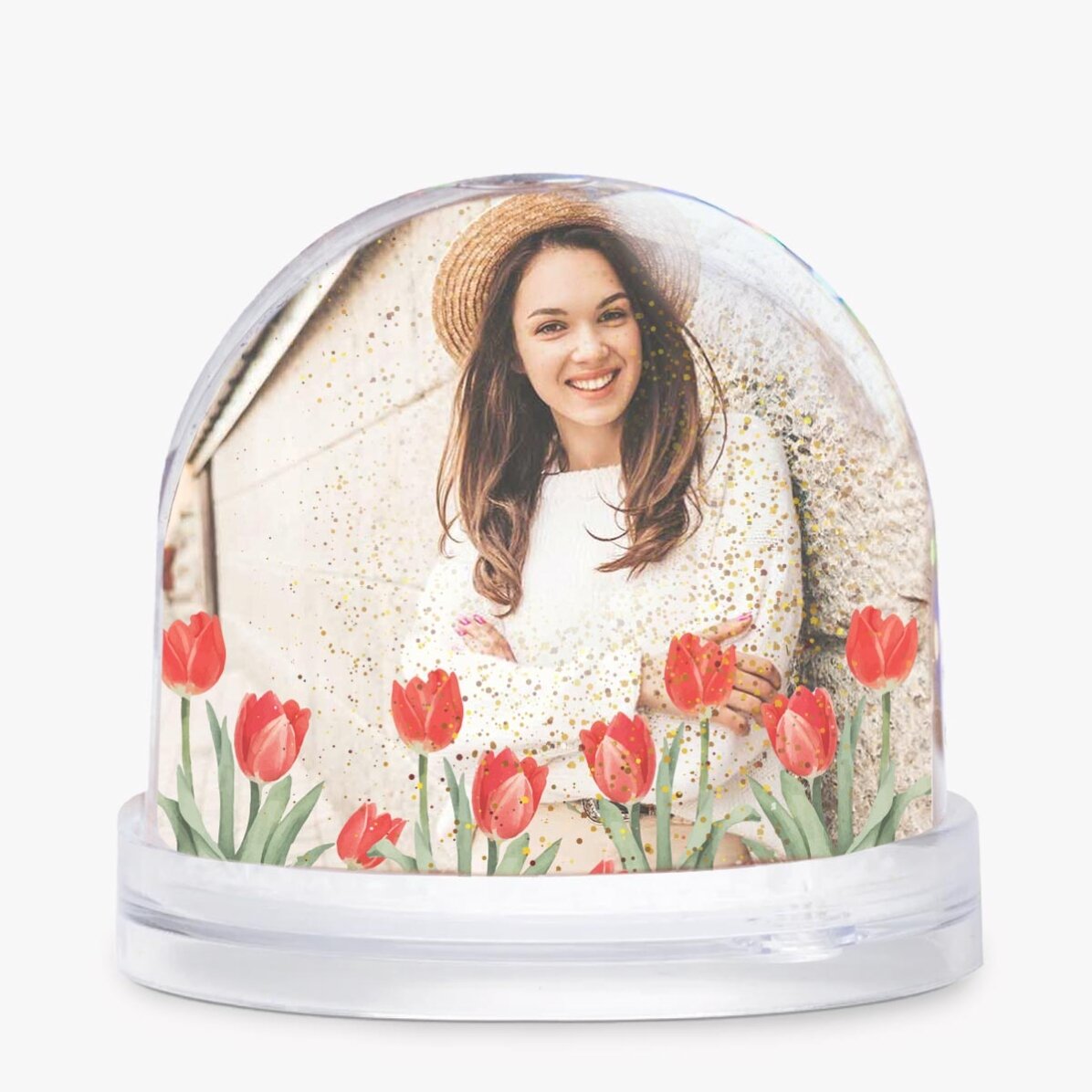 Personalised desk globe with photo and text - A spring as wonderful as you are