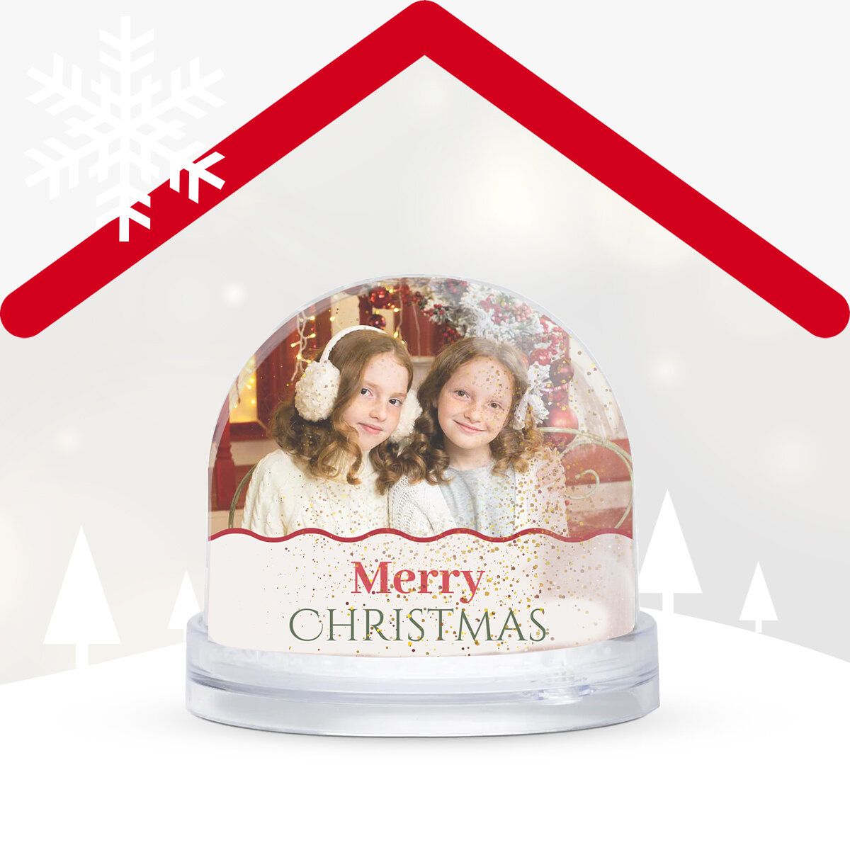 Gepersonaliseerde kerstballetjes voor op het bureau