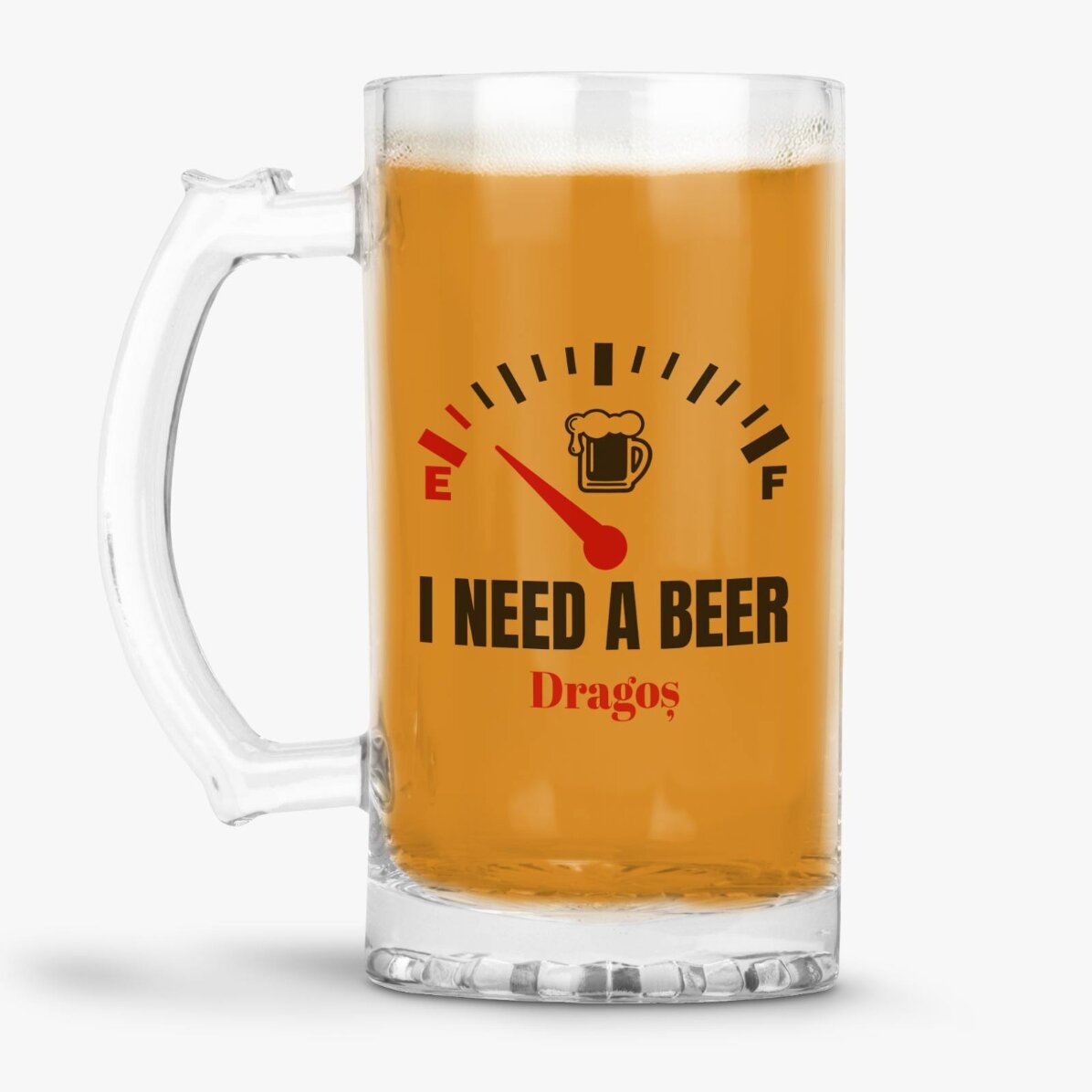 Gepersonaliseerde bierpul met tekst - I need a Beer