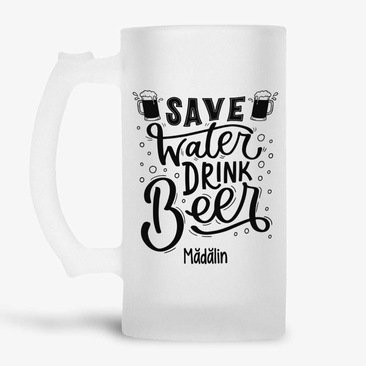 Gepersonaliseerde bierpul met tekst - Save Water, Drink Beer