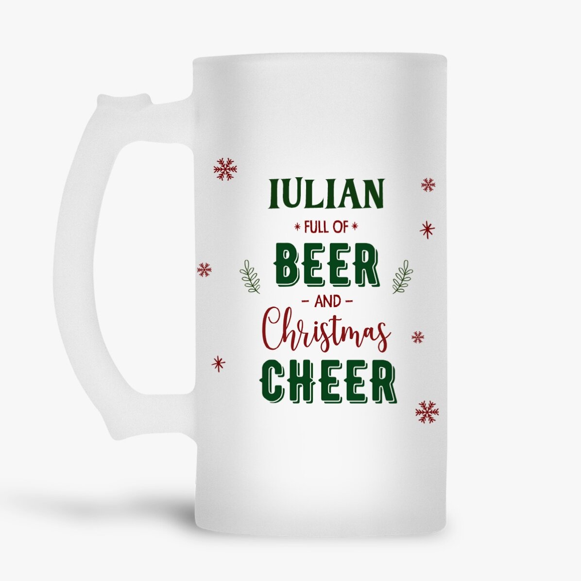 Personalised beer mug with name - Christmas cheer