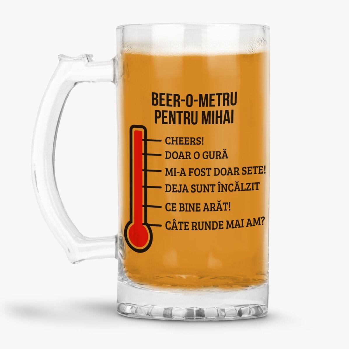 Gepersonaliseerde bierpul met tekst - Beer-o-meter
