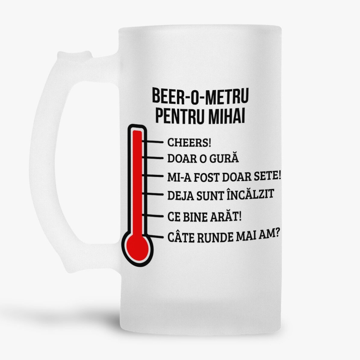 Gepersonaliseerde bierpul met tekst - Beer-o-meter