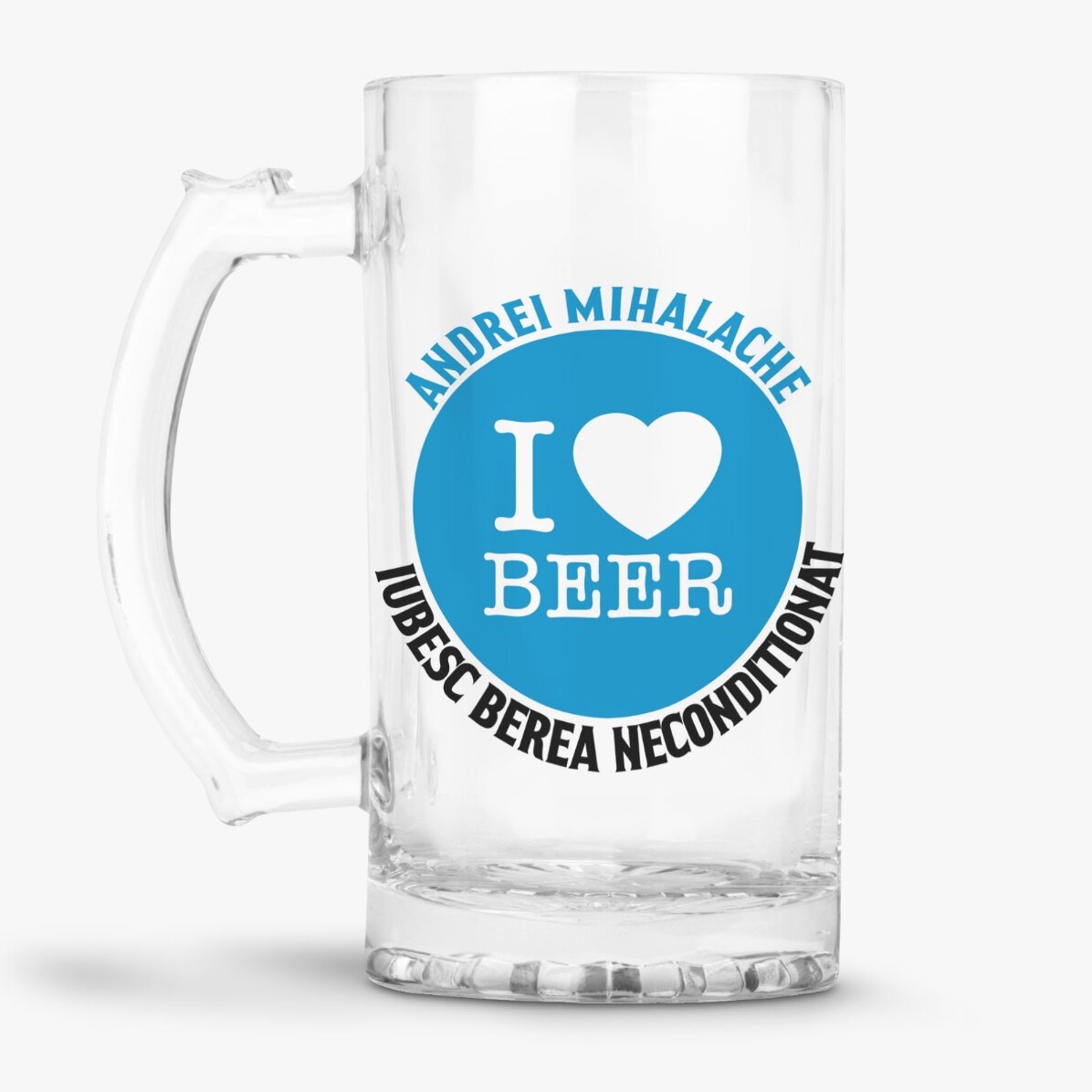 Gepersonaliseerde bierpul met tekst - I love beer