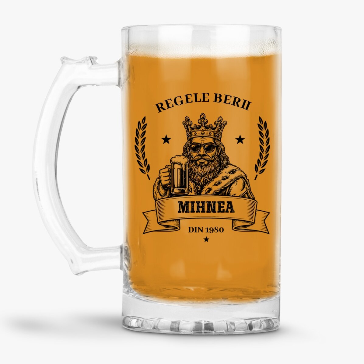 Gepersonaliseerde bierpul met tekst - De koning van het bier