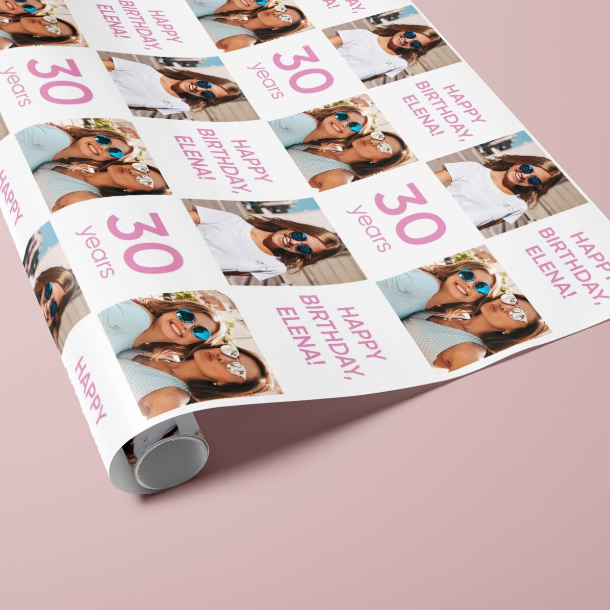 Gepersonaliseerd cadeaupapier met 2 foto